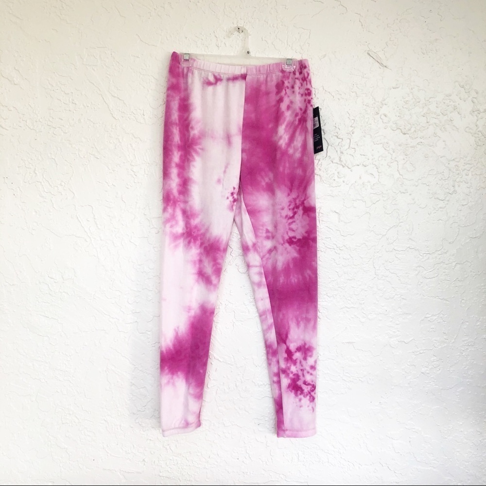 Wildfox Love Potion Pink Tie Dye Pullon Cozy Pink Jogger Sweatpants Small & XL